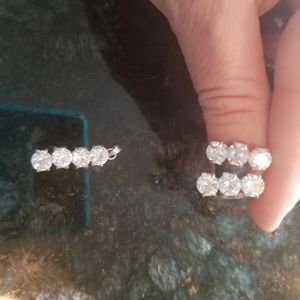 sterling silver and cz earings and pendant